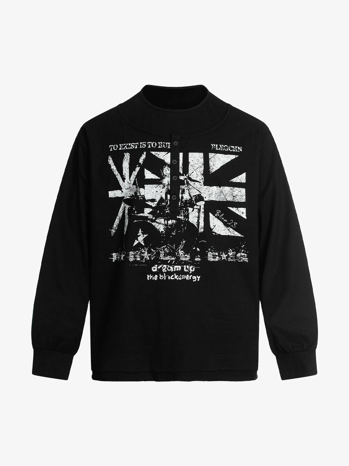 Double Collar Design Printed T-shirt