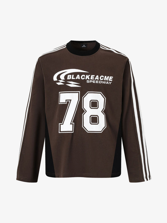 Sporty Long Sleeve Top with Bold Number Design for Active Enthusiasts