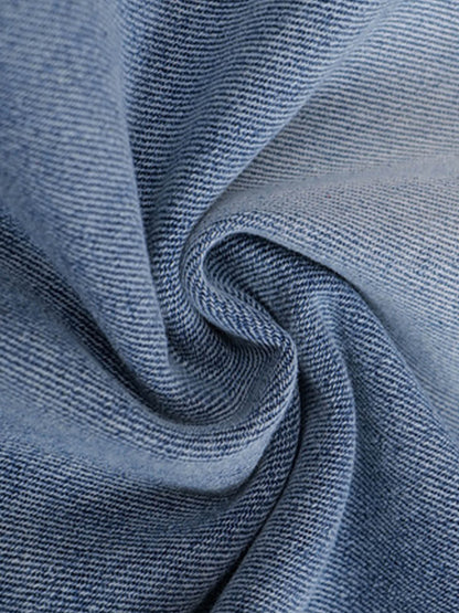 Street Ripped Plaid Bow Jeans