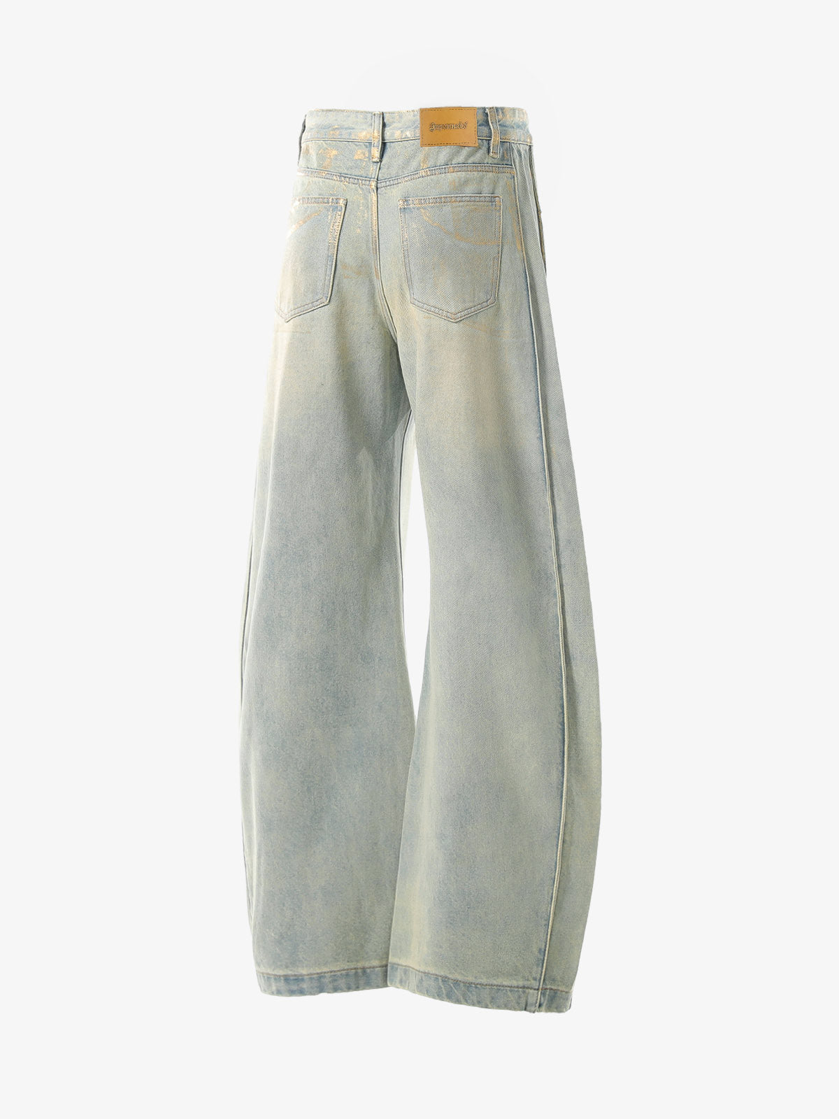 Wide-Leg Denim Trousers with Distressed Details for Everyday Style