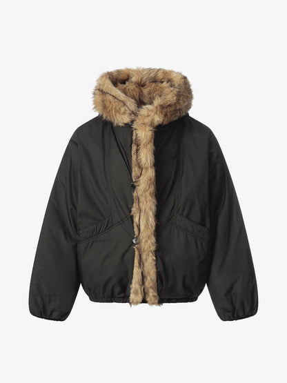 Winter Warmth Faux Fur Trimmed Bomber Jacket for Women