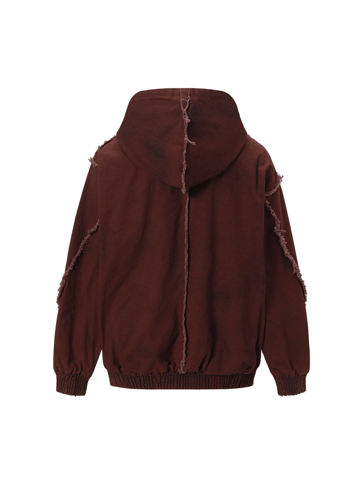 Thesupermade Washed Distressed Fur Hooded Jacket