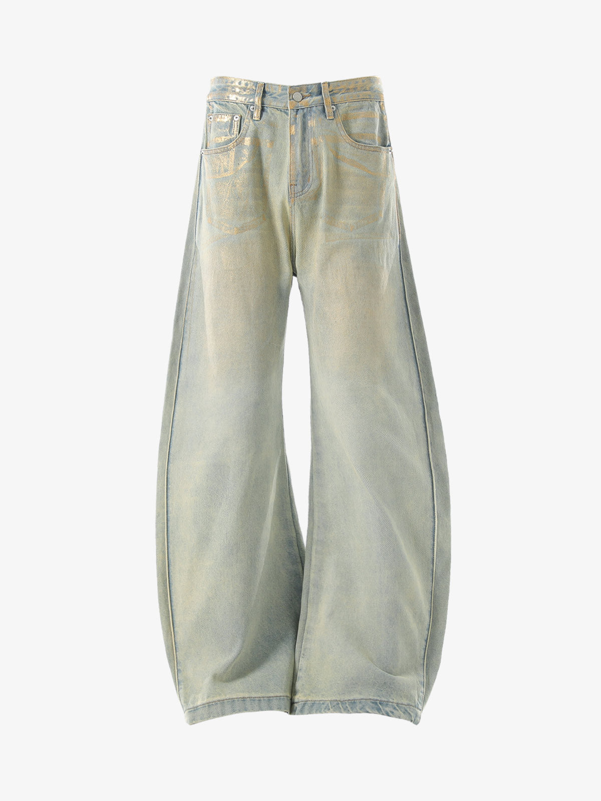 Wide-Leg Denim Trousers with Distressed Details for Everyday Style
