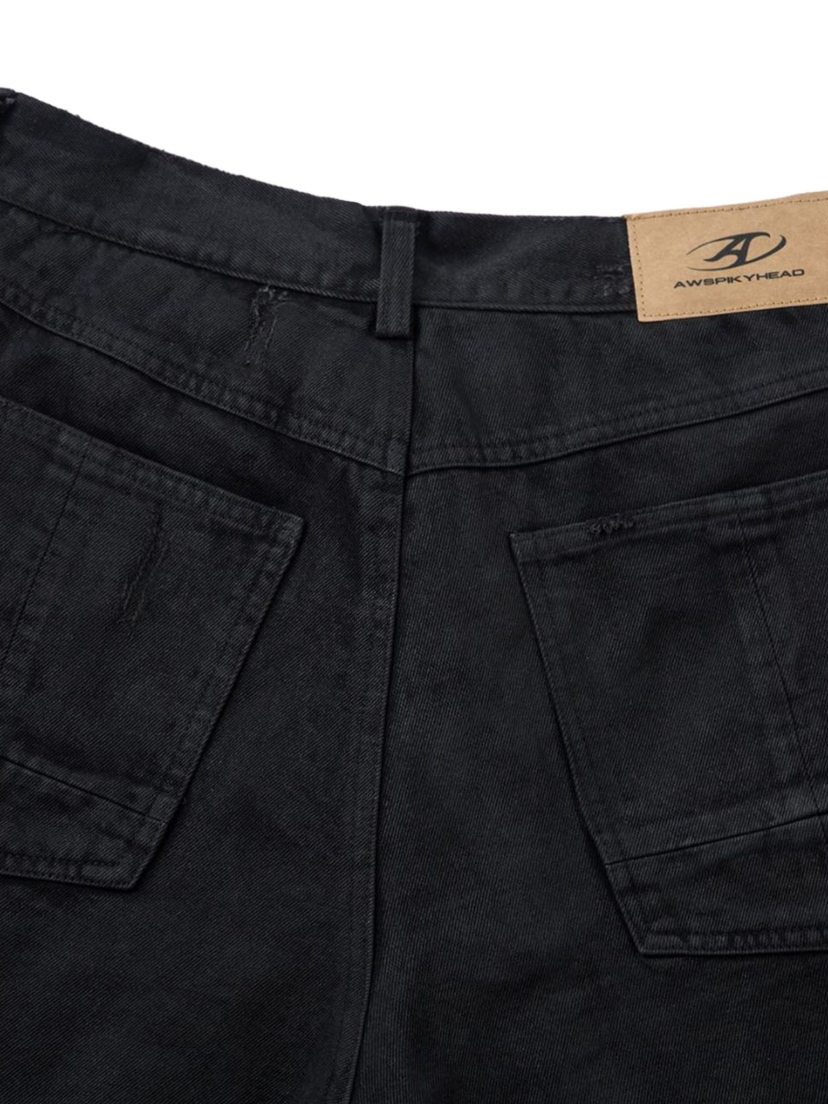 Distressed Ripped Black Denim Shorts