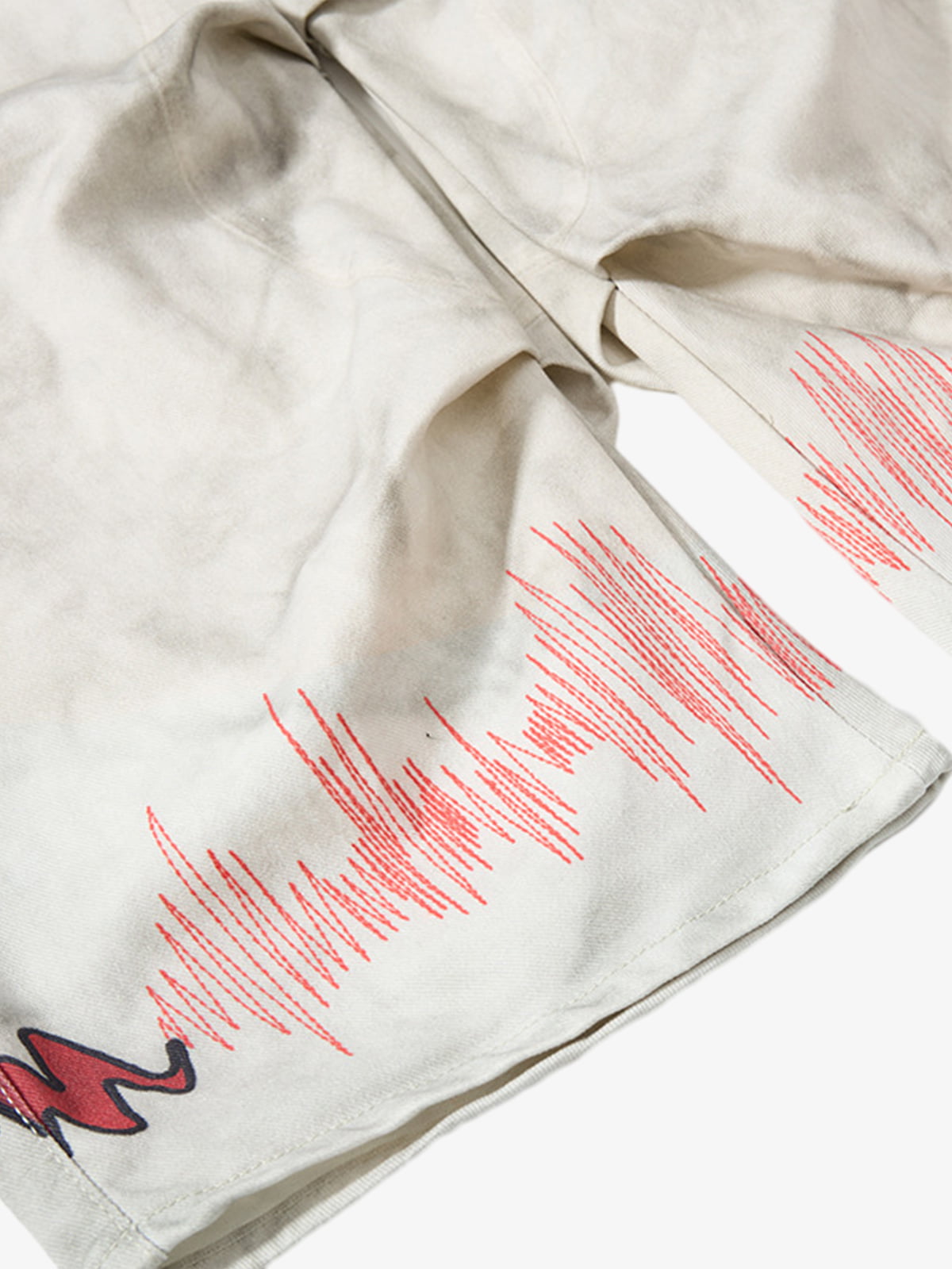 Stylish Wide-Leg Cargo Pants with Unique Embroidery and Zipper Accents