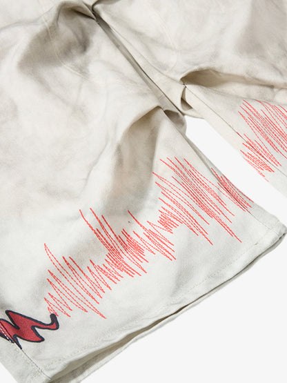 Stylish Wide-Leg Cargo Pants with Unique Embroidery and Zipper Accents