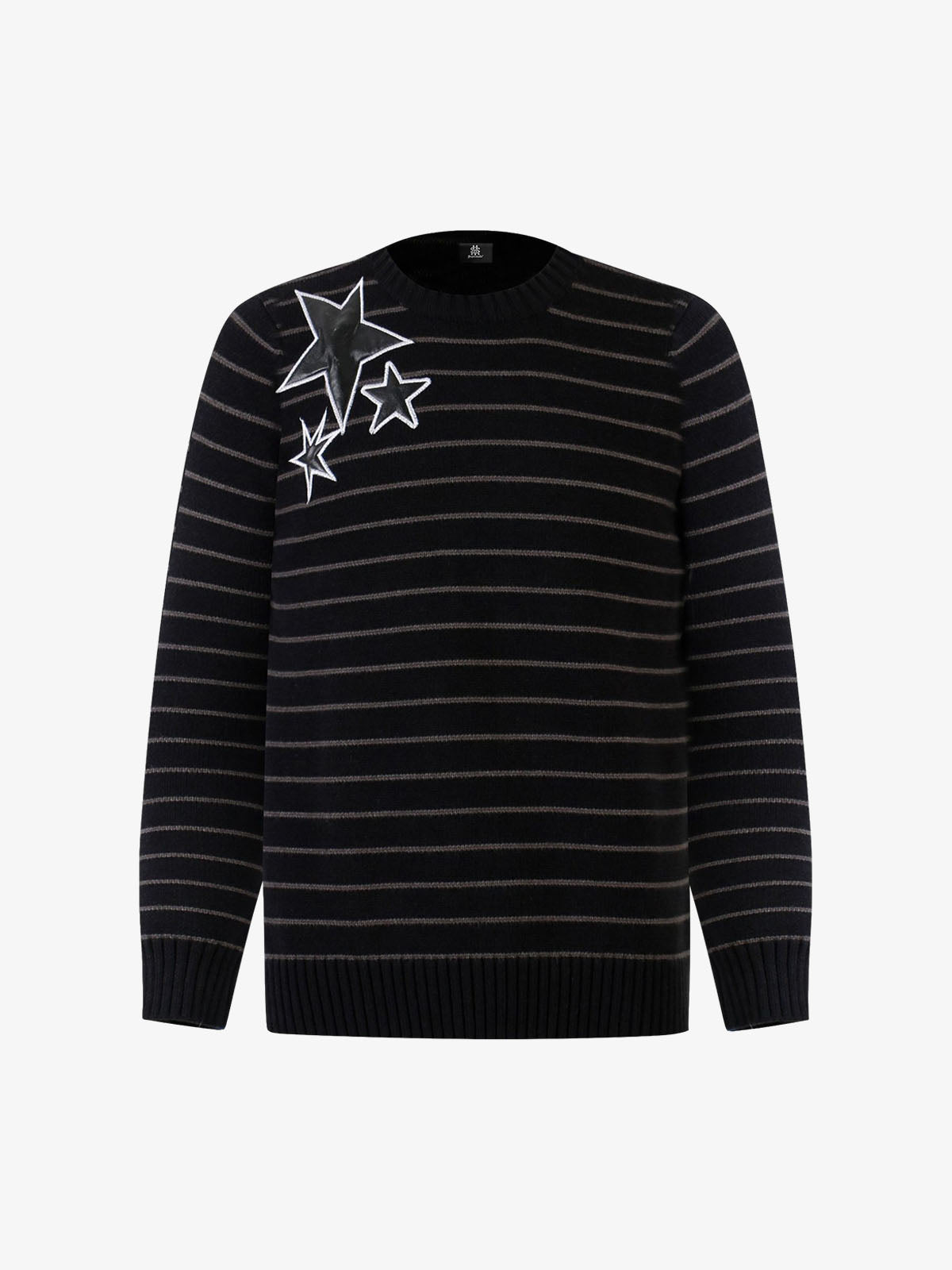Striped Star-Embellished Sweater for Casual Elegance