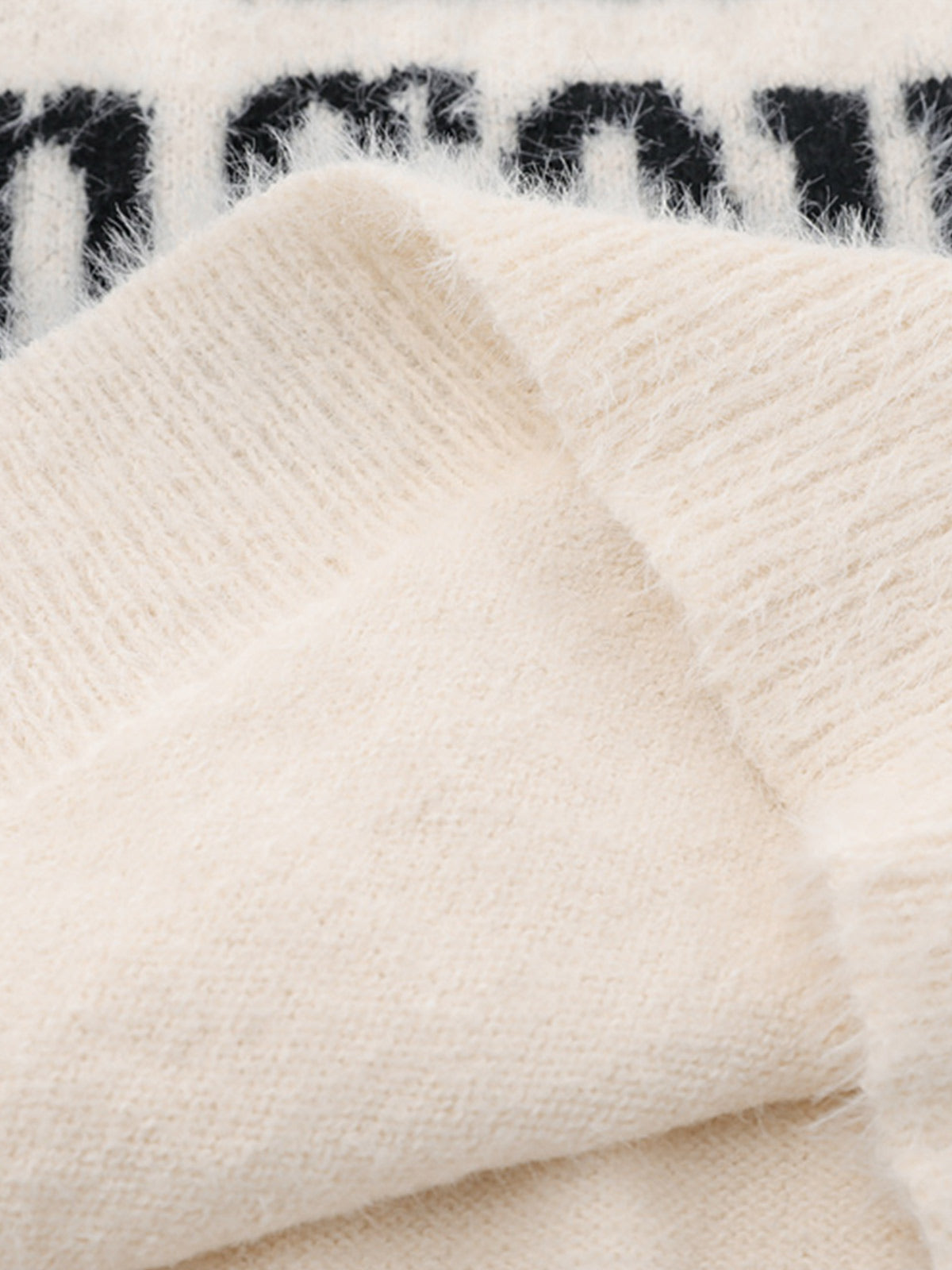 Letter Embroidery Round Neck Casual Sweater