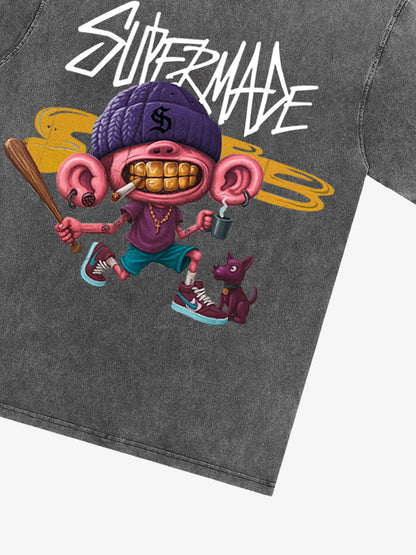 Thesupermade Cartoon Graffiti Trendy Weird Kid T-shirt