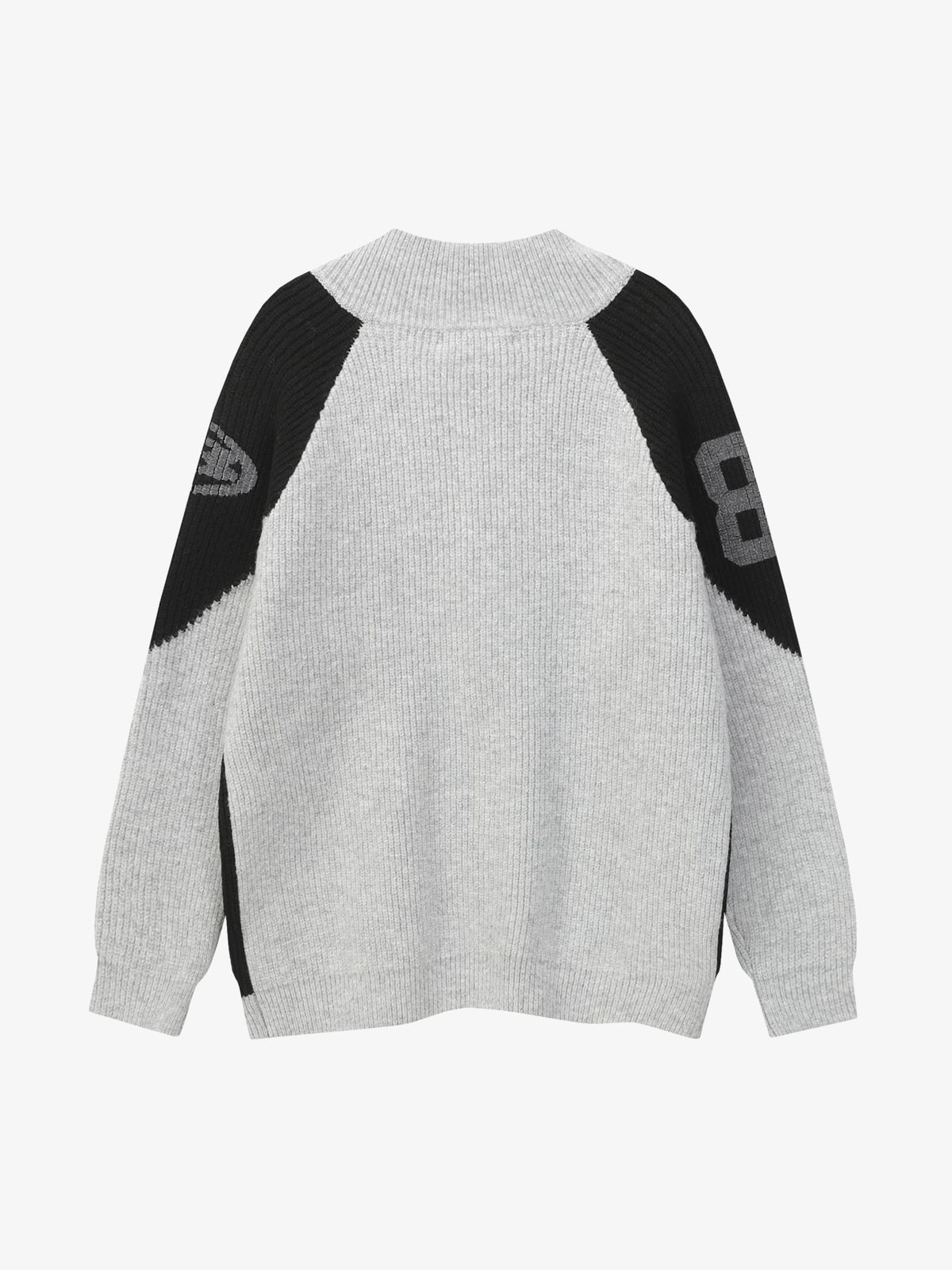 Stylish Contrast Panel Zip-Up Sweater for Casual and Sporty Looks