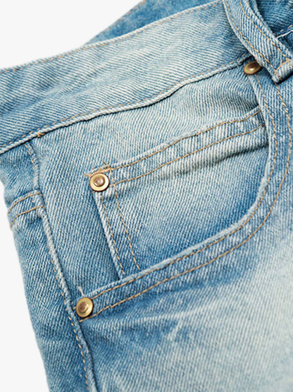 Vintage Raw Edge Cropped Jeans