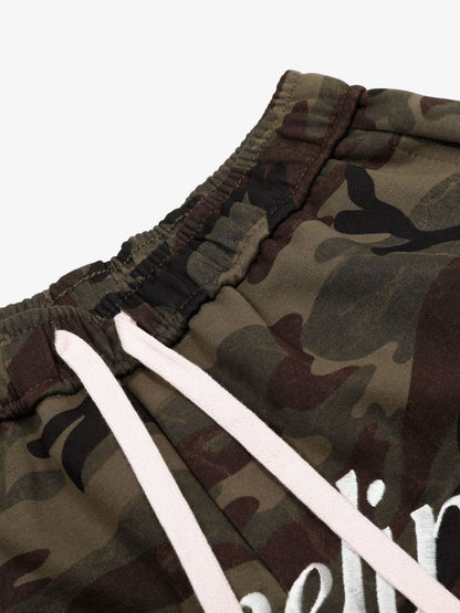 Camouflage Embroidered Casual Shorts