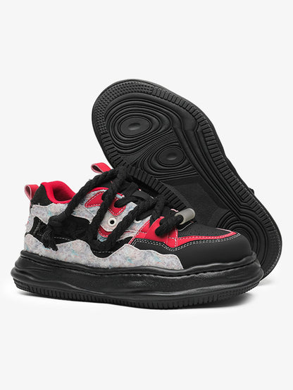 7CM Height-Enhancing Sneakers with Fluid Lines and Granular Outsole