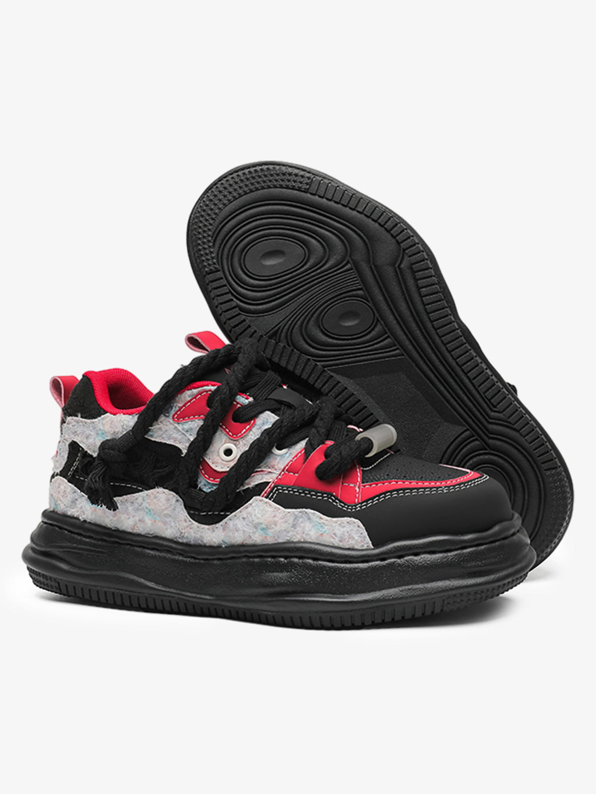 7CM Height-Enhancing Sneakers with Fluid Lines and Granular Outsole