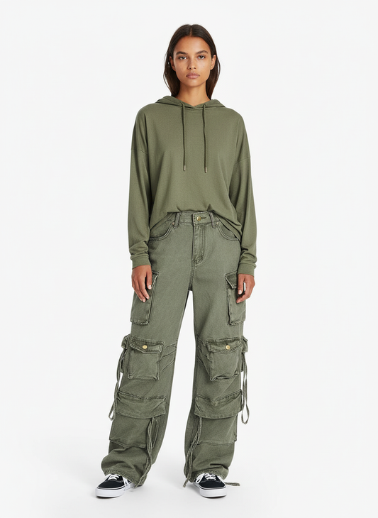 Street Functional Multi-Pocket Workwear Casual Pants