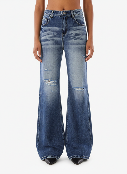 Denim Ripped Washed Distressed Jeans - 2503