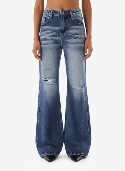 Denim Ripped Washed Distressed Jeans - 2503