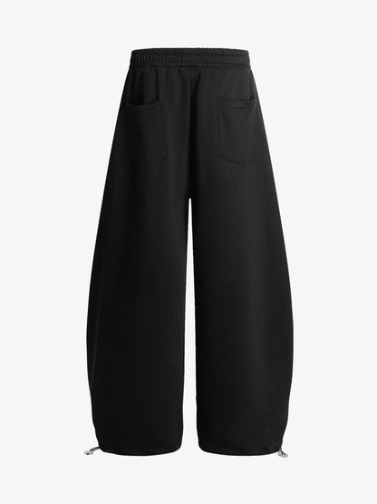 Retro Paratrooper Machete Pleated Design Printed Wide-Leg Pants