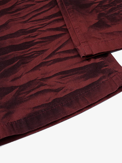 Stylish Maroon Tiger Stripe Flare Jeans for Women - Perfect for Casual and Fashionable Looks