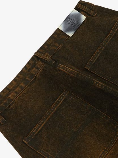 Vintage Mud-Dyed Wash Deconstructed Patchwork Jeans