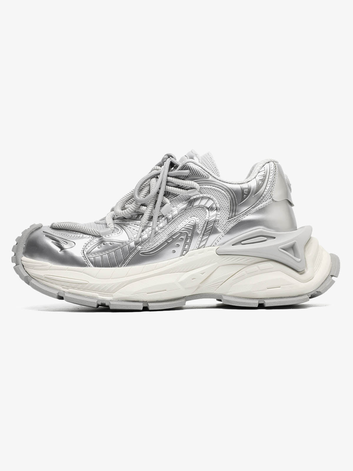 Thesupermade American Retro Invisible Height-enhancing Thick-soled Mecha Sneakers