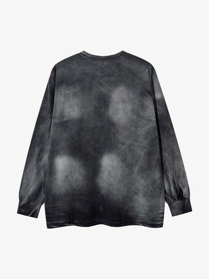 Inkjet Dirty Necklace Long-sleeved T-shirt