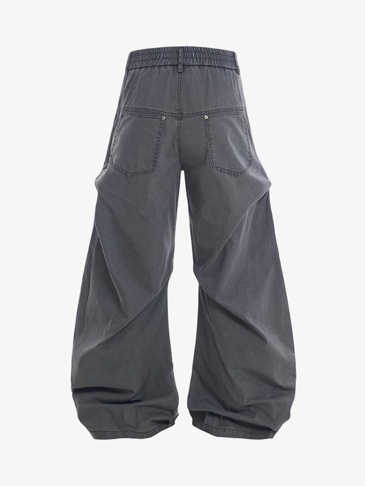 Vintage Distressed Pleated Barrel Pants