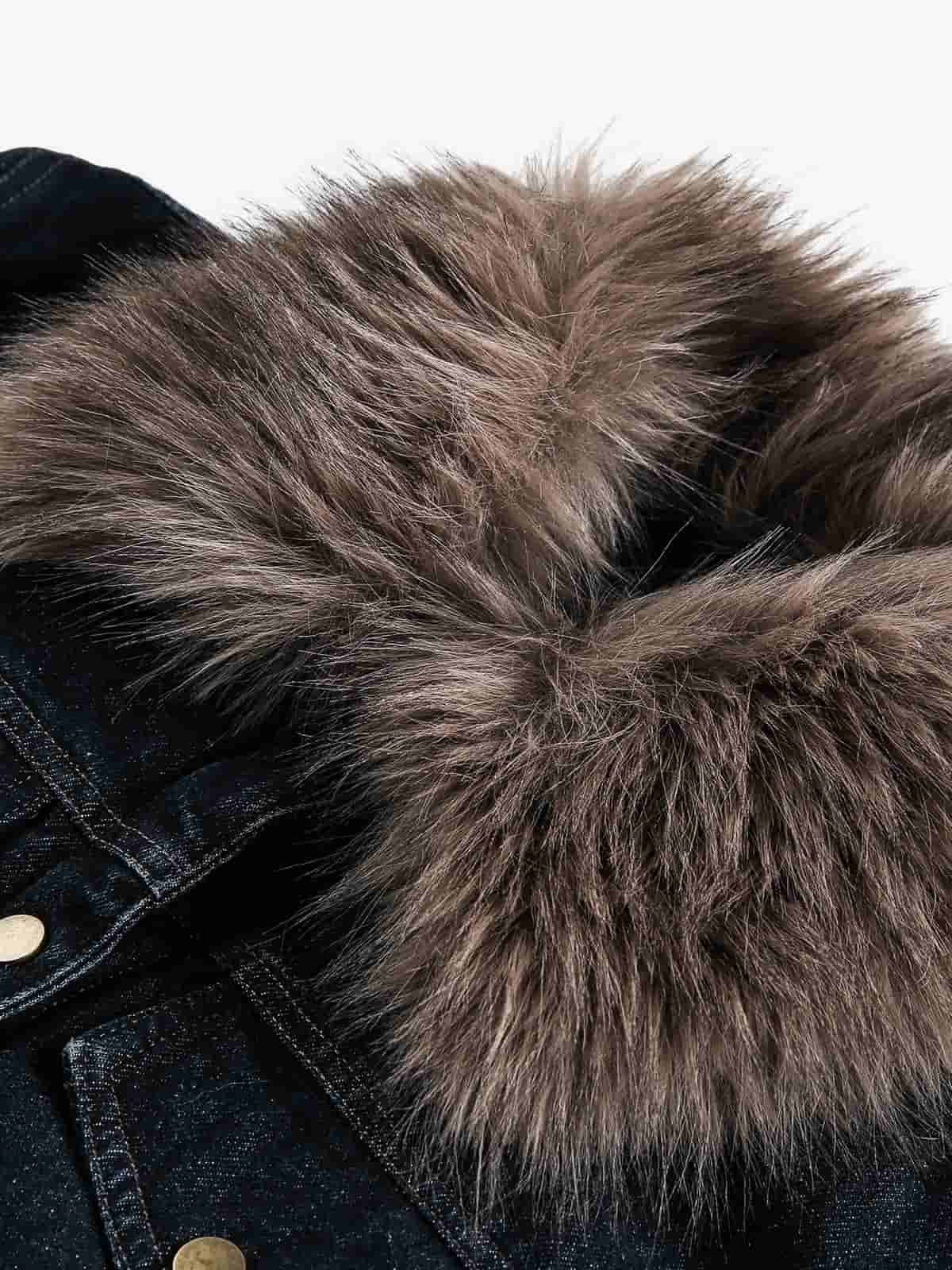 Winter-Ready Corduroy Jacket with Faux Fur Trim for Men