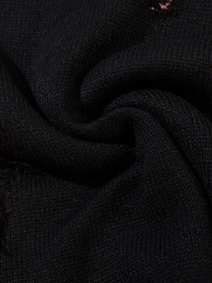 Niche Raw Edge Fringed Knit Sweater