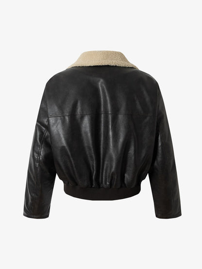 Stylish Aviator Jacket with Faux Fur Collar - Perfect for Casual and Fashionable Looks