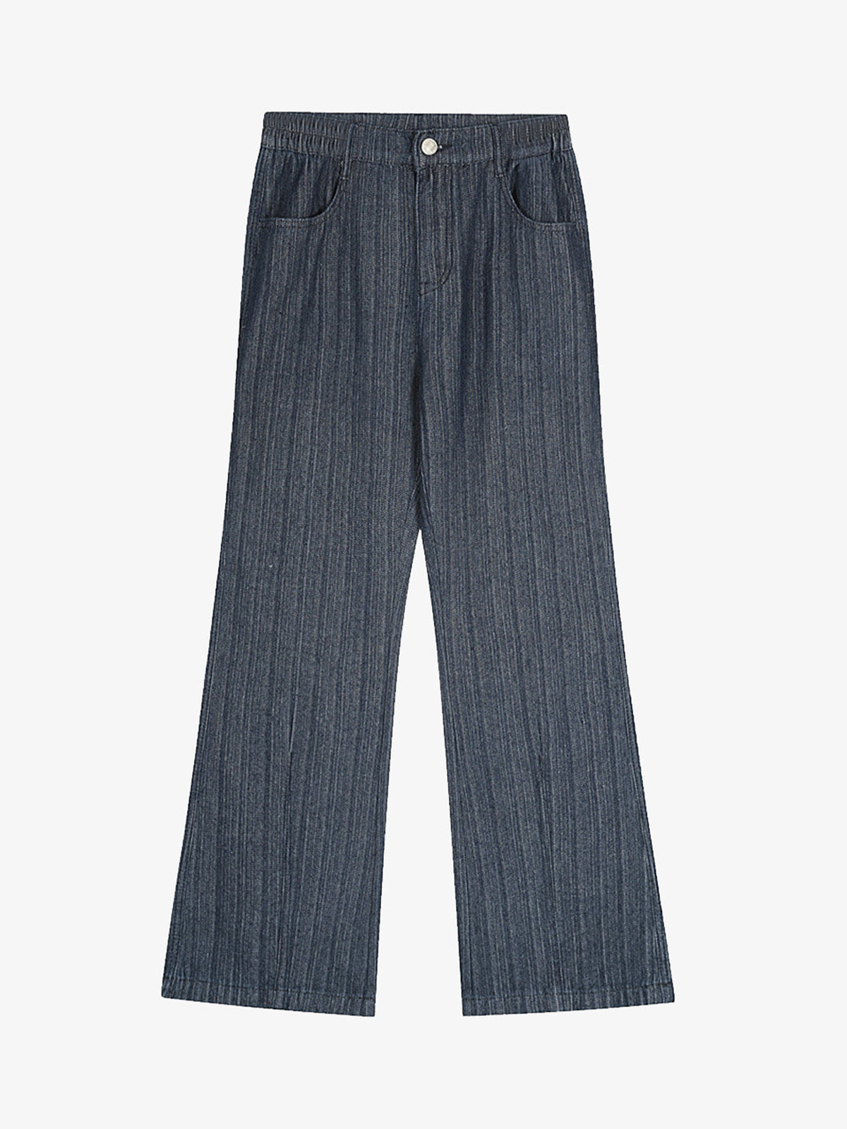 Stylish Wide-Leg Denim Trousers with Pleated Design for Modern Fashionistas