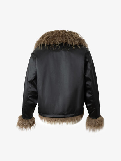 Winter-Ready Corduroy Jacket with Faux Fur Trim for Men