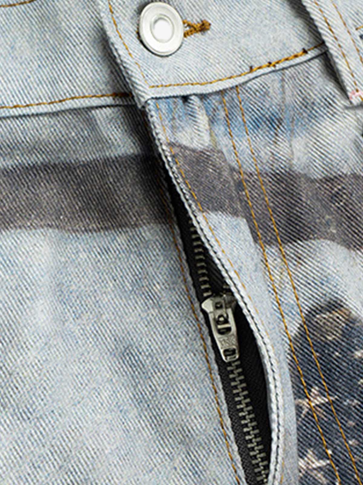 Multi-Keychain Heart Digital Printed Jeans