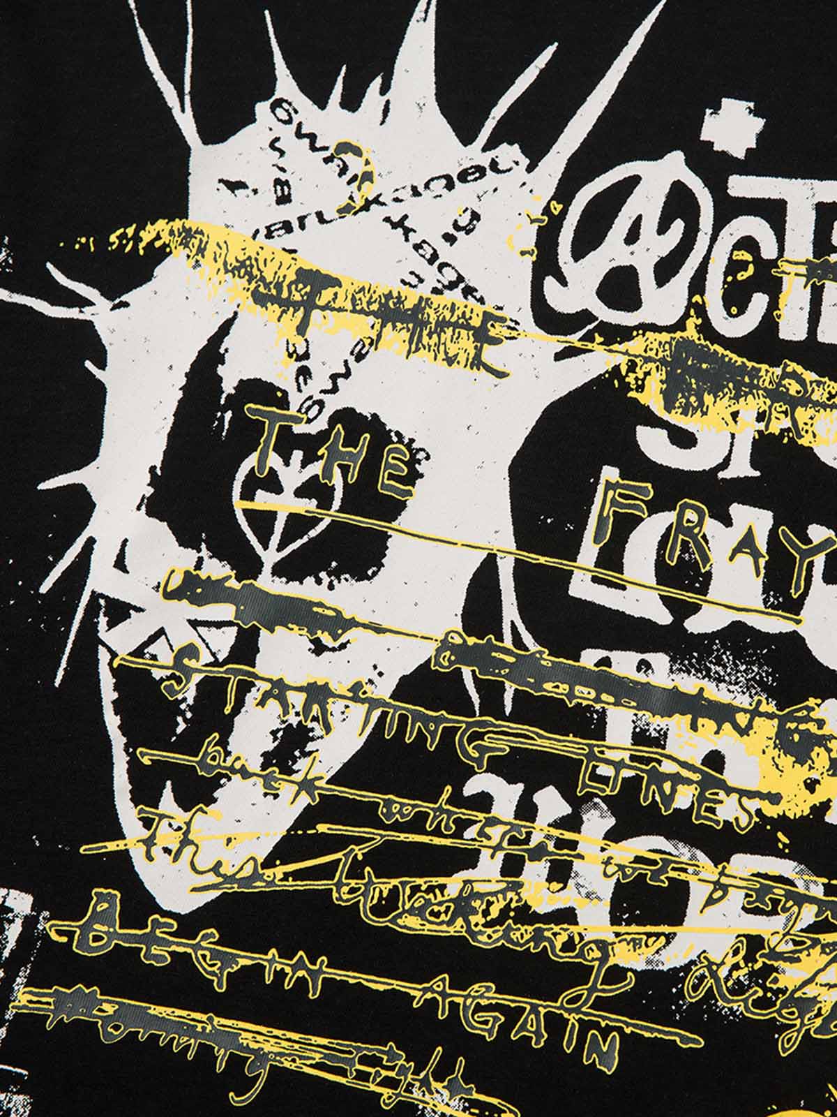 Thesupermade Hip-Hop Punk Faux Two-Piece Long-Sleeved T-Shirt