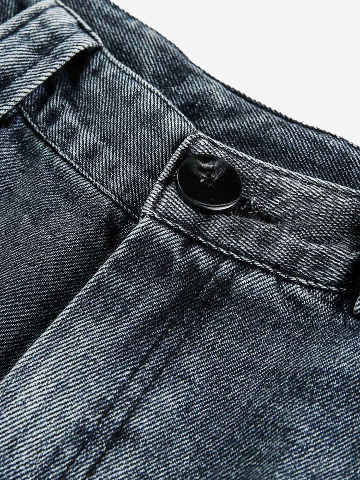 Washed Dirty Dyed Pleated  Barrel Jeans