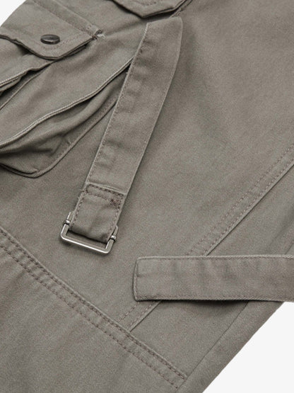 Multi-pocket Cargo Flared Pants