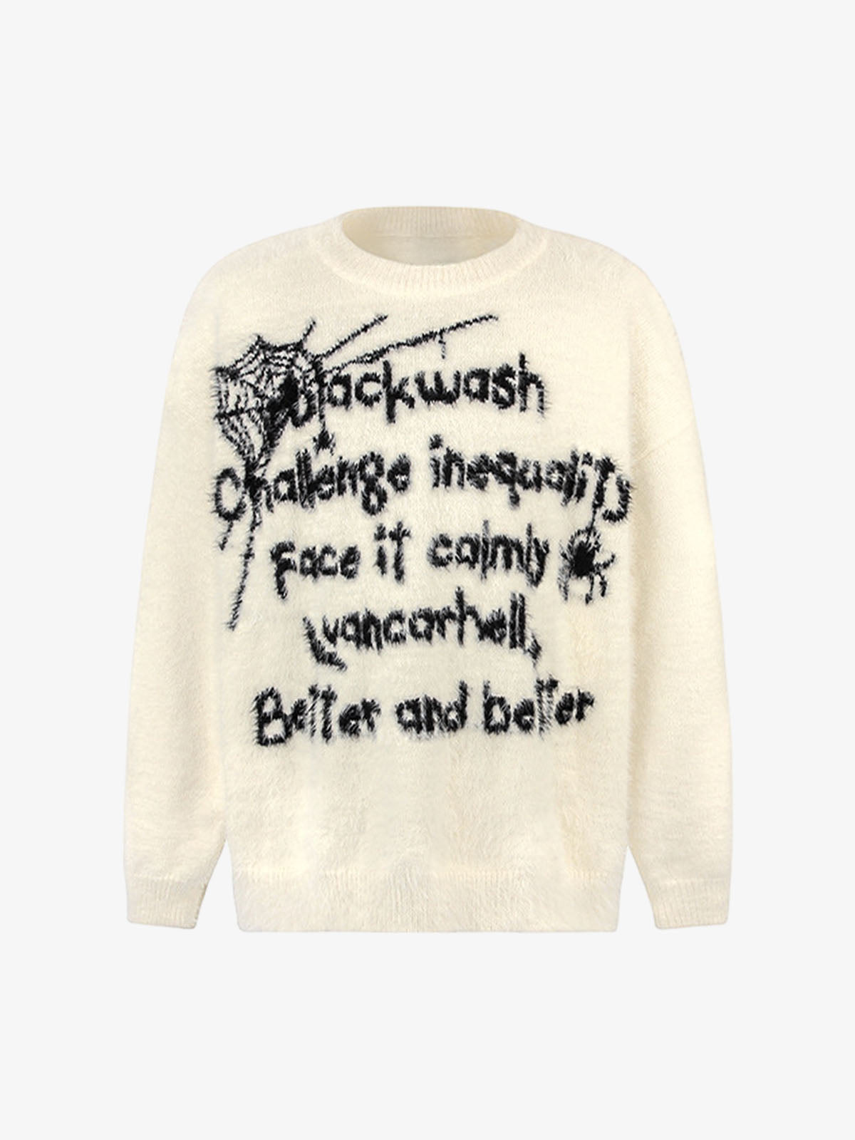 Retro Letter Jacquard Mink Sweater