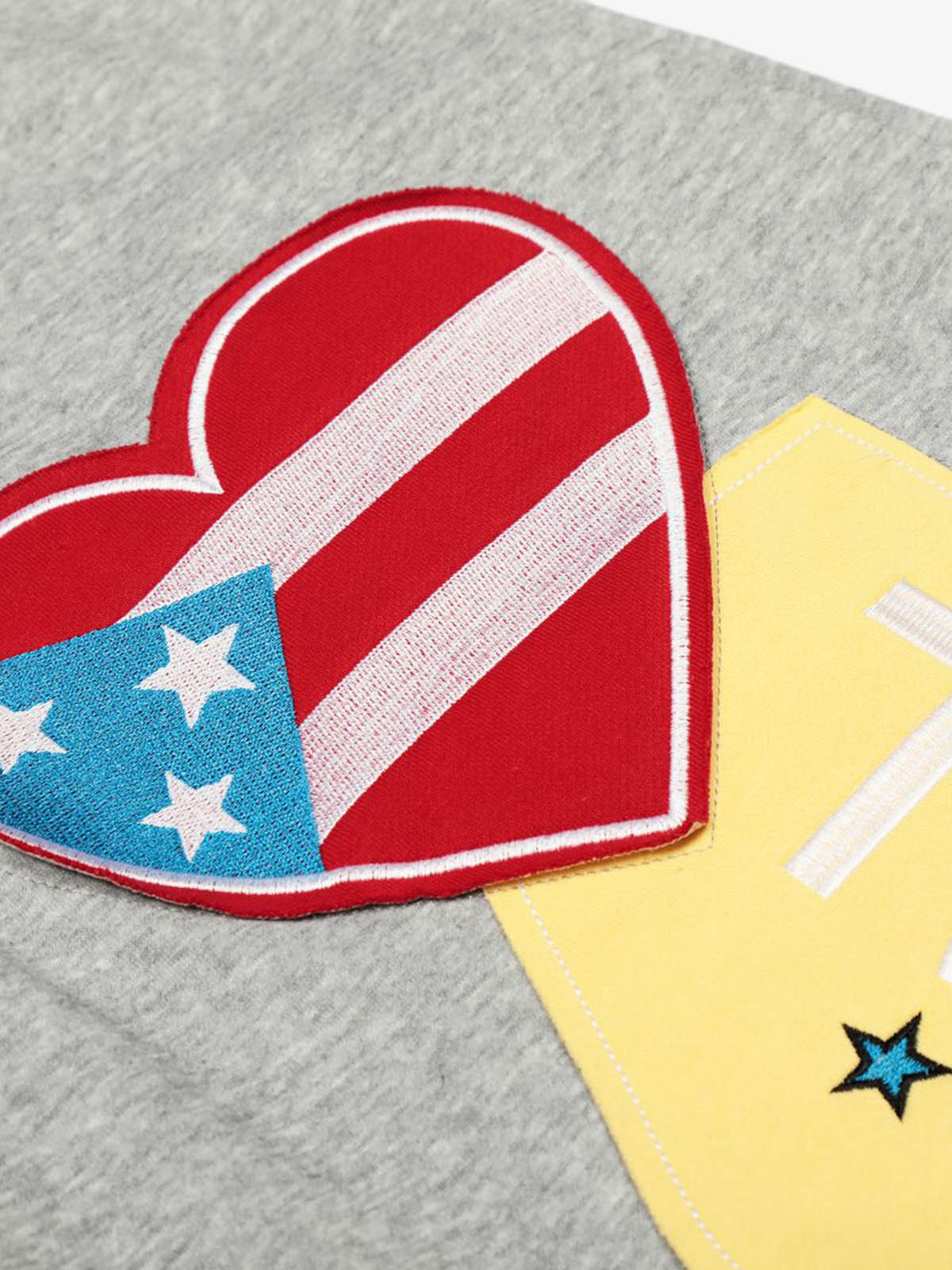 Stylish Wide-Leg Sweatpants with Patriotic Heart and Number Patch Design