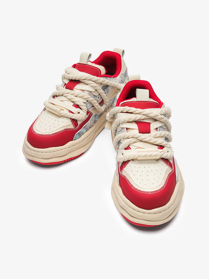 7CM Height-Enhancing Sneakers with Fluid Lines and Granular Outsole