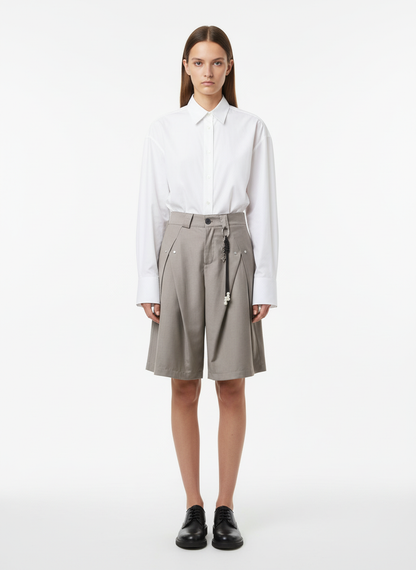 Vintage Deconstructed Pleated Shorts