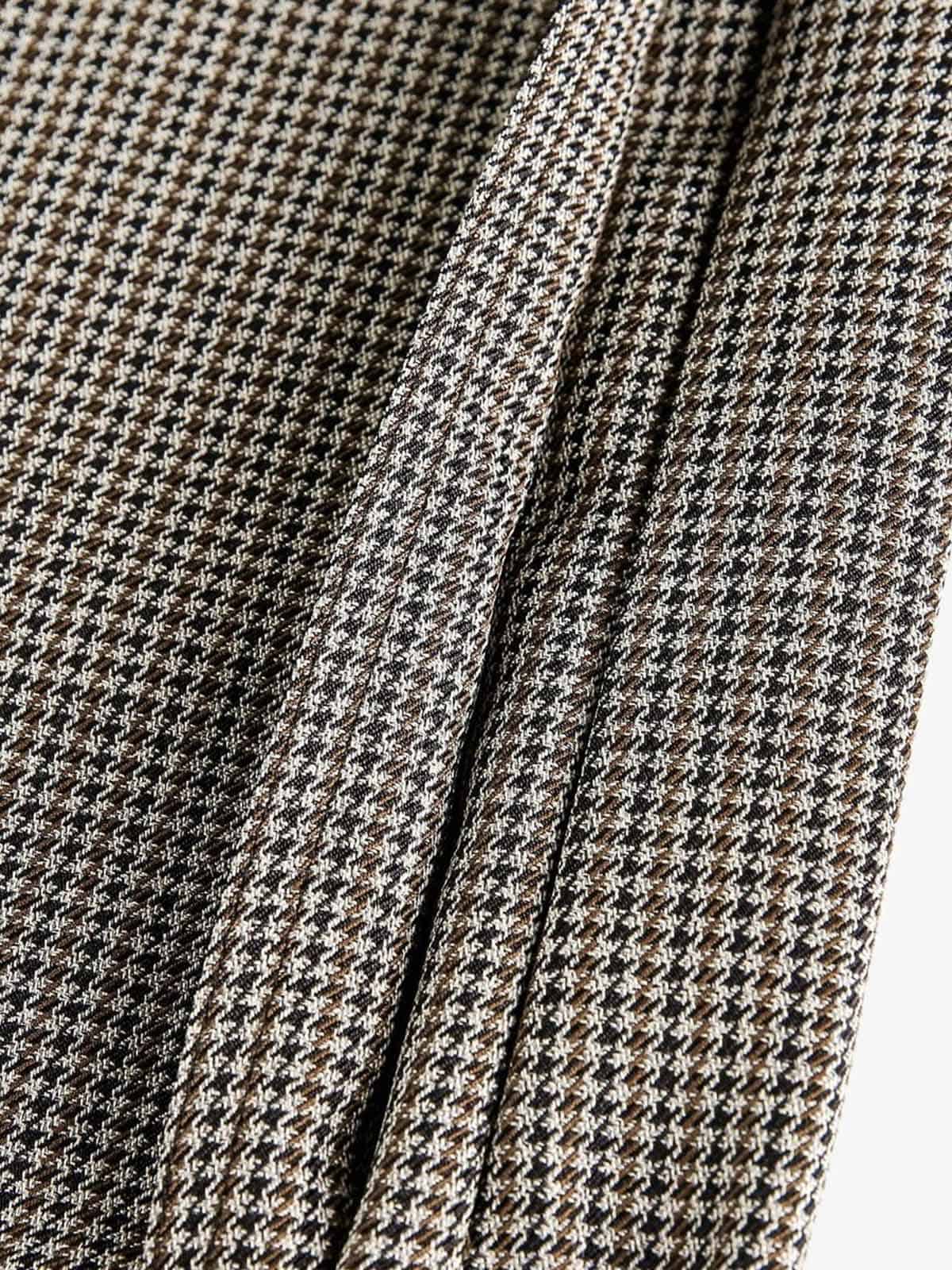 Belted Houndstooth Blazer Pants
