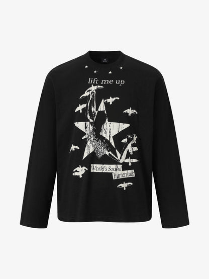 Trendy Graphic Long Sleeve T-Shirt for Men - Perfect for Casual and Festive Wear