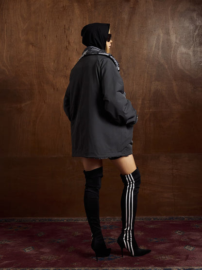 Thesupermade Special Plaid Polka Dot Reversible Cotton Jacket