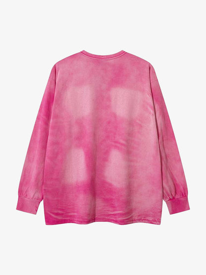 Inkjet Dirty Necklace Long-sleeved T-shirt