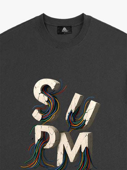supm cable graphic T-shirt