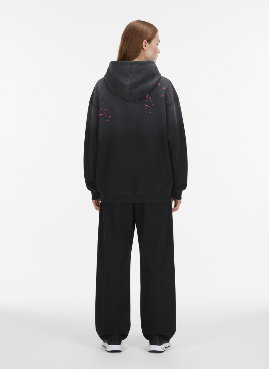 Street Dark Wasteland Distressed Washed Dirty-Dye Hoodie