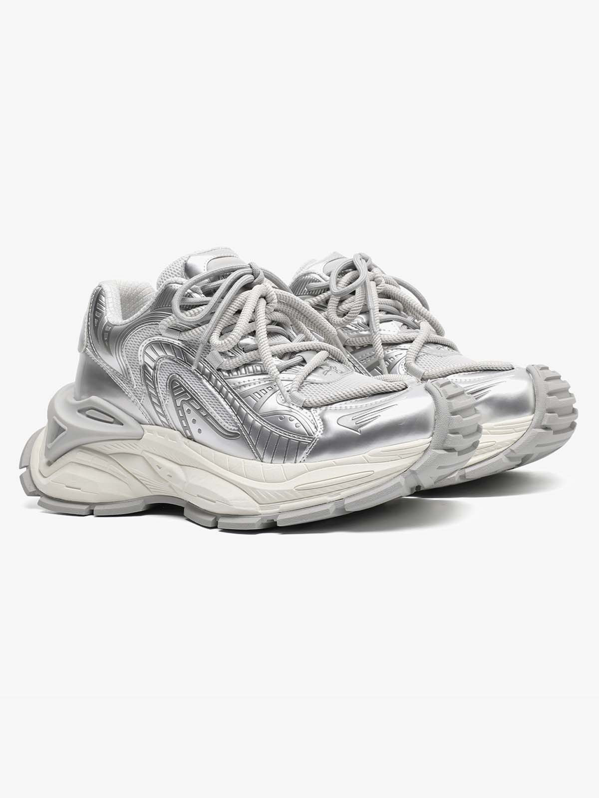 Thesupermade American Retro Invisible Height-enhancing Thick-soled Mecha Sneakers