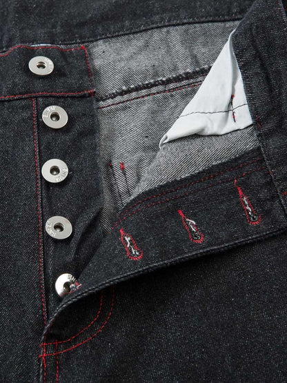 Thesupermade Contrast Thread Cross Letter Embroidered Jeans