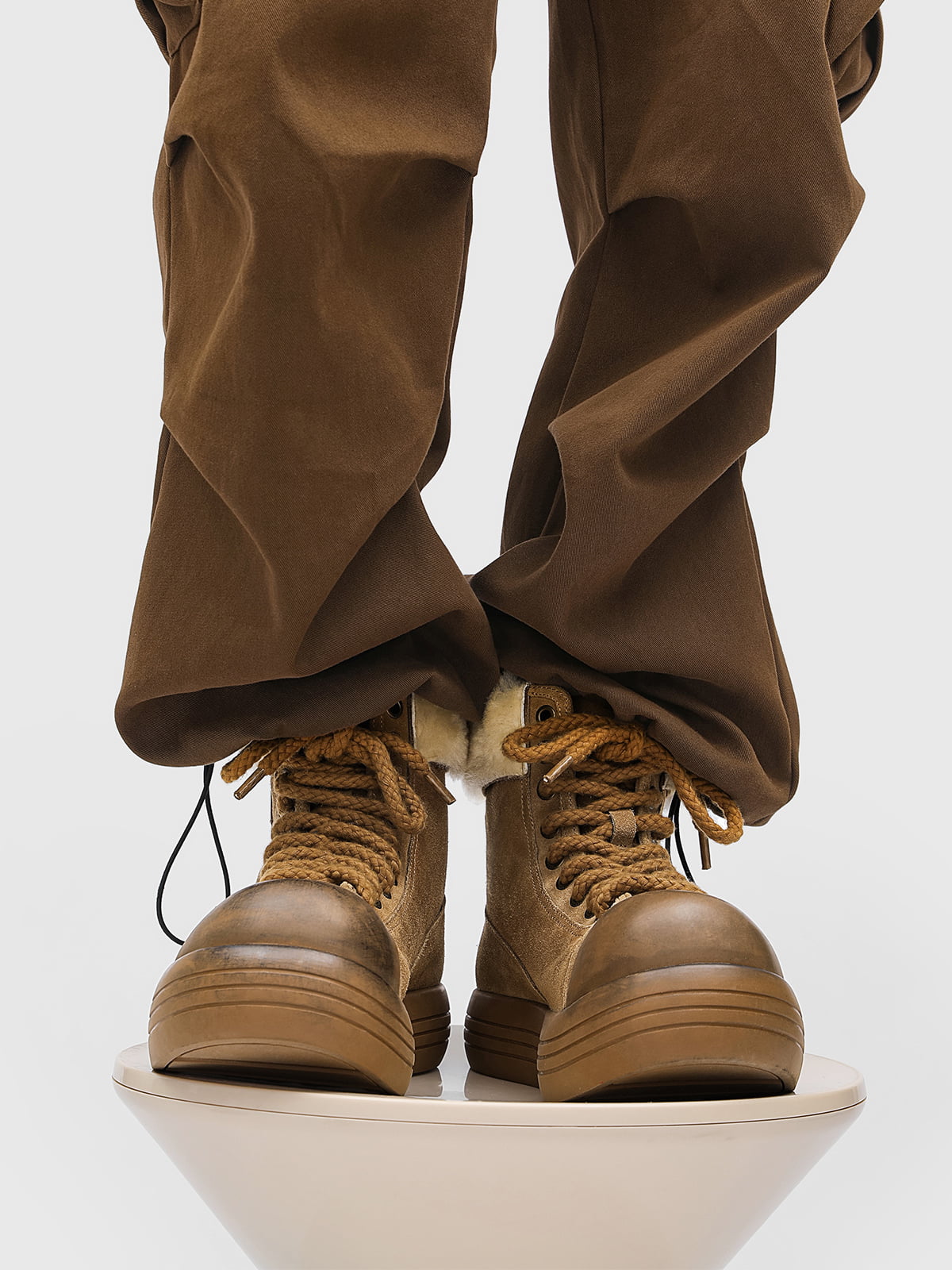 Winter Warmth High-Top Sneaker Boots with Fuzzy Collar