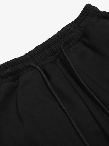 Stylish Black Wide-Leg Pants with Unique Embroidered Design for Casual Wear